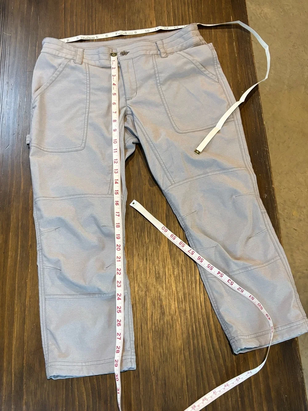 Columbia Womens Light Gray Cropped Cargo Pants Size 8